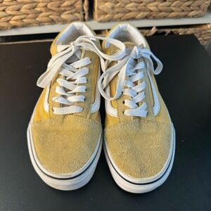 Vans old skool yellow canvas suede skate shoe sneakers Size 5‎ Womens